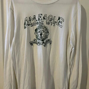 American Eagle Vintage white/green long sleeves crew neck T-Shirt size L